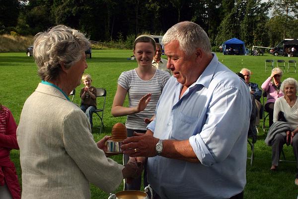prizes 8.jpg - Bob Bickley received his very first cup, the Beehive